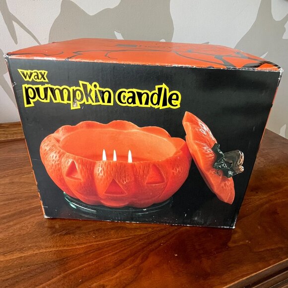 Sealed JC Penney Home Collection Wax Pumpkin Candle Large Jack-O-Lantern Vintage - Picture 2 of 10